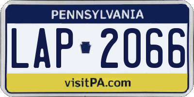 PA license plate LAP2066