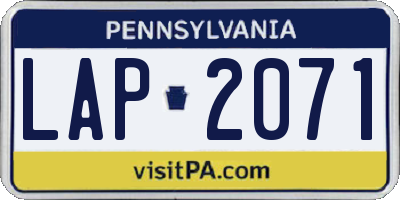 PA license plate LAP2071