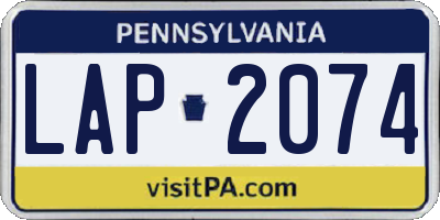 PA license plate LAP2074