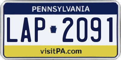 PA license plate LAP2091