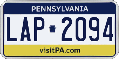 PA license plate LAP2094