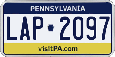 PA license plate LAP2097
