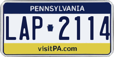 PA license plate LAP2114