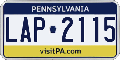 PA license plate LAP2115