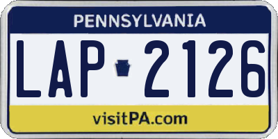 PA license plate LAP2126