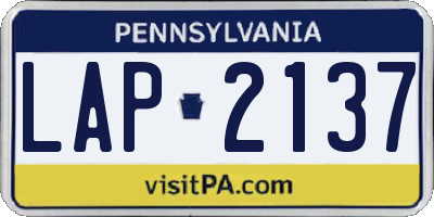 PA license plate LAP2137