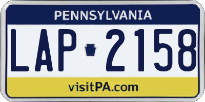 PA license plate LAP2158