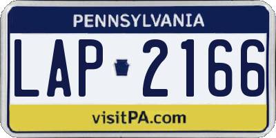 PA license plate LAP2166
