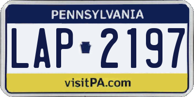 PA license plate LAP2197