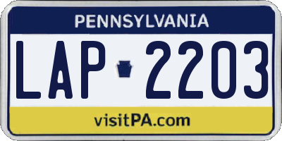 PA license plate LAP2203