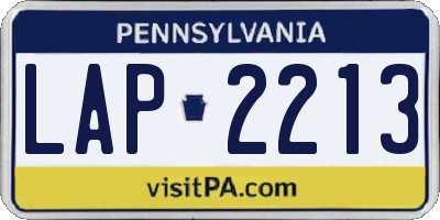 PA license plate LAP2213