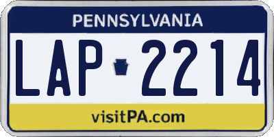 PA license plate LAP2214