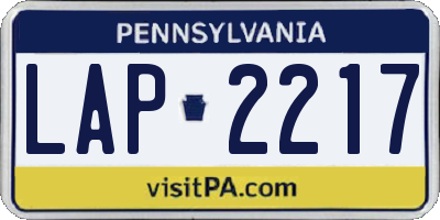 PA license plate LAP2217