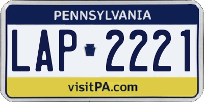 PA license plate LAP2221