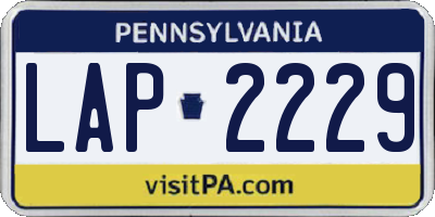 PA license plate LAP2229