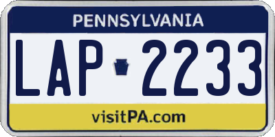 PA license plate LAP2233