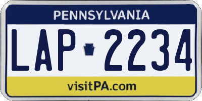 PA license plate LAP2234
