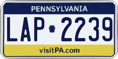 PA license plate LAP2239