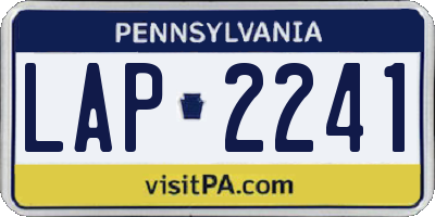 PA license plate LAP2241