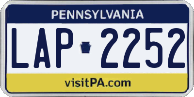 PA license plate LAP2252