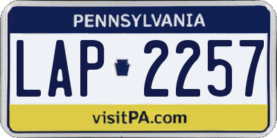 PA license plate LAP2257