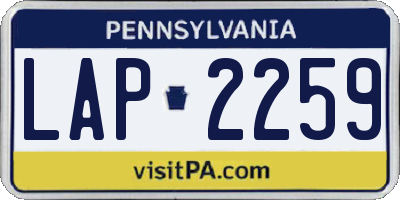 PA license plate LAP2259