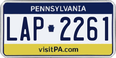 PA license plate LAP2261
