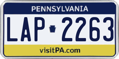 PA license plate LAP2263