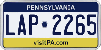 PA license plate LAP2265