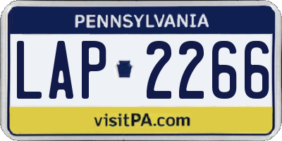 PA license plate LAP2266