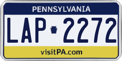 PA license plate LAP2272