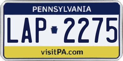 PA license plate LAP2275