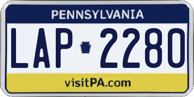 PA license plate LAP2280