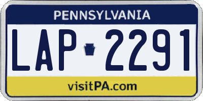 PA license plate LAP2291