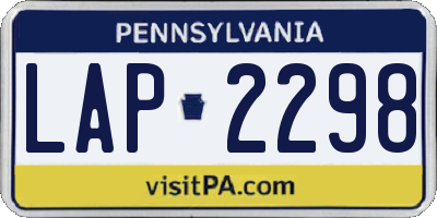 PA license plate LAP2298