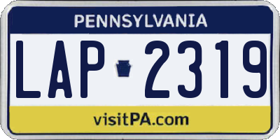 PA license plate LAP2319
