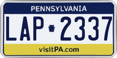 PA license plate LAP2337