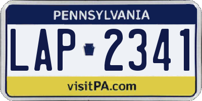 PA license plate LAP2341