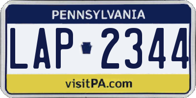 PA license plate LAP2344