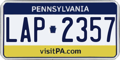 PA license plate LAP2357