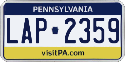 PA license plate LAP2359
