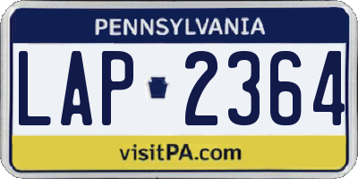 PA license plate LAP2364