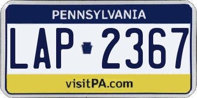 PA license plate LAP2367