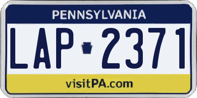 PA license plate LAP2371
