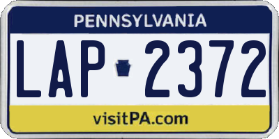 PA license plate LAP2372