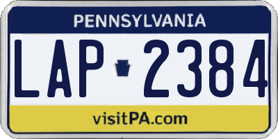 PA license plate LAP2384