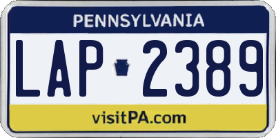 PA license plate LAP2389