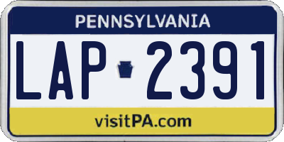 PA license plate LAP2391