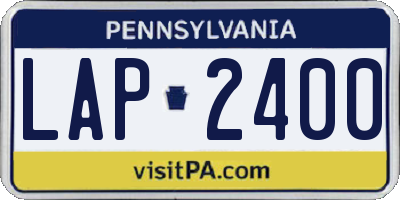 PA license plate LAP2400