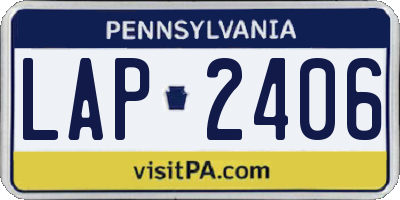 PA license plate LAP2406